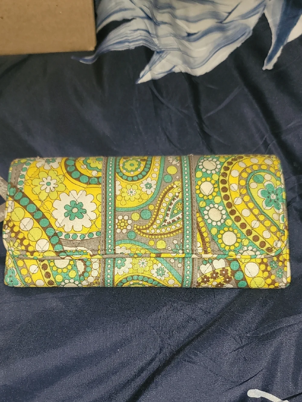Vera Bradley Yellow Green Paisley Floral Wallet